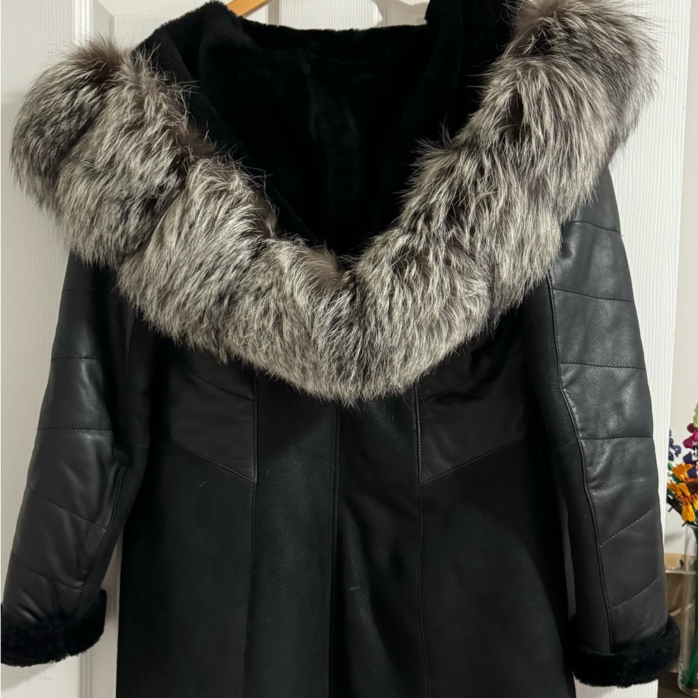Leather parka